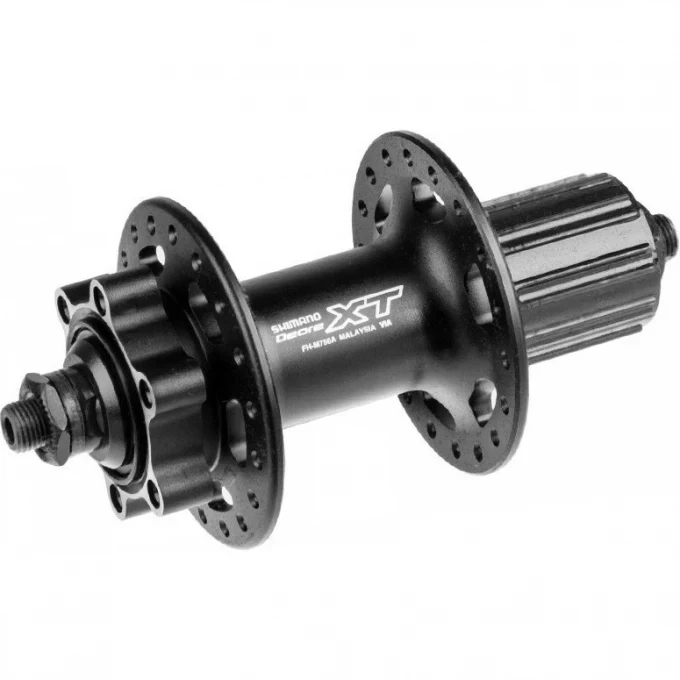 Втулка задняя Shimano XT, M756A, 32 отв, 8-11ск, под диск 6-болт, QR:173мм, old:135мм, черный - фото 1 - id-p209883259