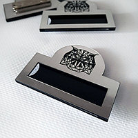 Бейдж магнитный с логотипом (серебро) №21
