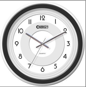 Настенные круглые часы стрелки кварцевые ENERGY EC-10 интерьерные оригинальные для спальни дома