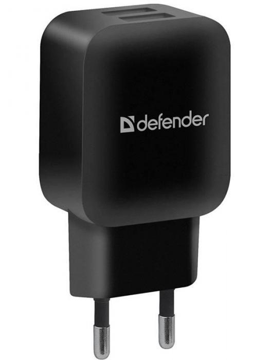 Зарядное устройство Defender EPA-13 2xUSB Black 83840 - фото 1 - id-p209252690