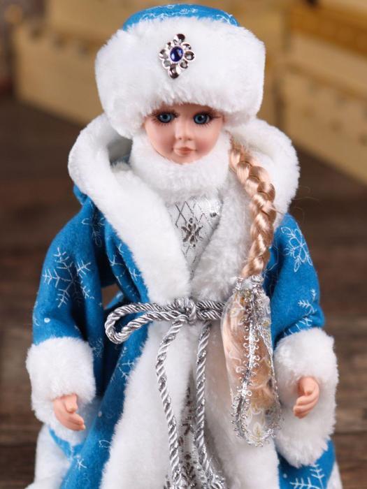 Музыкальная игрушка Снегурочка поющая под елку новогодняя кукла фигурка 30 см фигура декоративная - фото 5 - id-p209660017