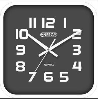 Настенные кварцевые стрелочные интерьерные квадратные часы для дома ENERGY EC-09 черные на батарейках