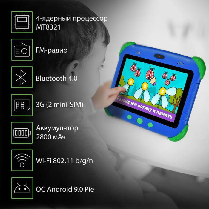 Детский планшет Digma CITI Kids 7", 2GB, 32GB, 3G, Wi-Fi, Android 9.0 синий [cs7216mg] - фото 4 - id-p209826341