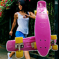 Скейт Пенни Борд (Penny Board) однотонный, матовые колеса 2 дюйма (цвет микс), до 60 кг. Красный
