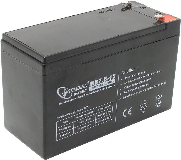 Аккумулятор Gembird/Energene 12-7.5/MS7.5-12/BAT-12V7.5AH (12V, 7.5Ah) для UPS