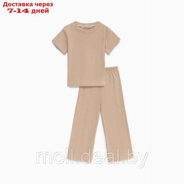 Костюм детский (футболка, брюки) KAFTAN р. 34 (122-128 см), бежевый - фото 7 - id-p209760850