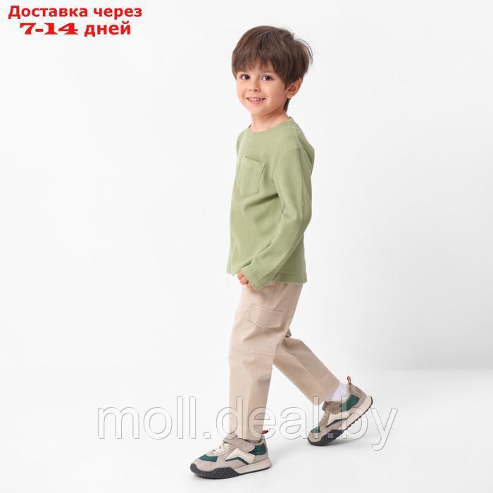 Лонгслив детский с карманом KAFTAN "Basic line", р.30 (98-104 см), хаки - фото 2 - id-p209760852