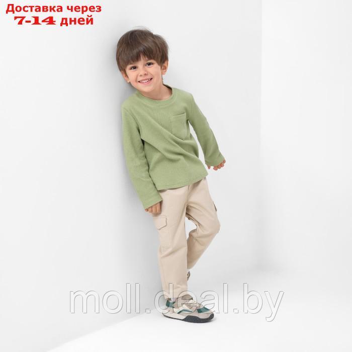 Лонгслив детский с карманом KAFTAN "Basic line", р.30 (98-104 см), хаки - фото 4 - id-p209760852
