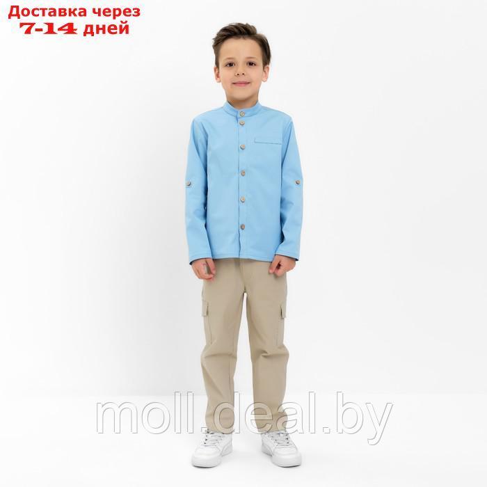 Рубашка джинсовая детская KAFTAN р. 32 (110-116 см), голубой - фото 2 - id-p209816043