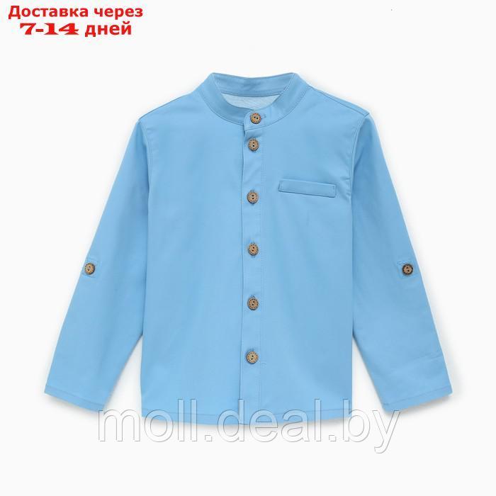 Рубашка джинсовая детская KAFTAN р. 32 (110-116 см), голубой - фото 4 - id-p209816043
