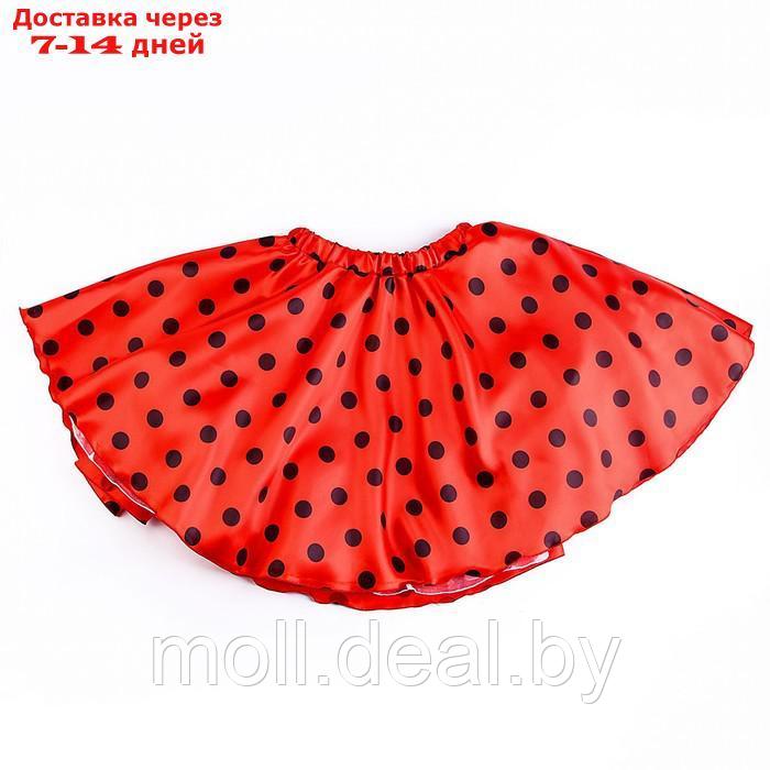 Карнавальная юбка для вечеринки красная в черный горох,повязка,рост122-128 - фото 3 - id-p209815059
