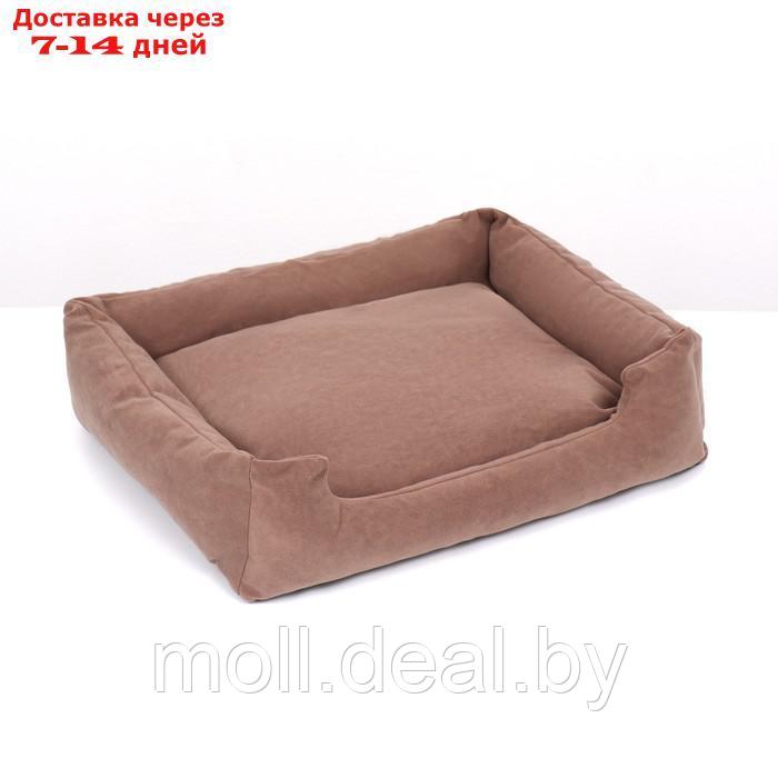 Лежанка-диван с двусторонней подушкой, 53 х 42 х 11 см, коричневая - фото 1 - id-p209823047