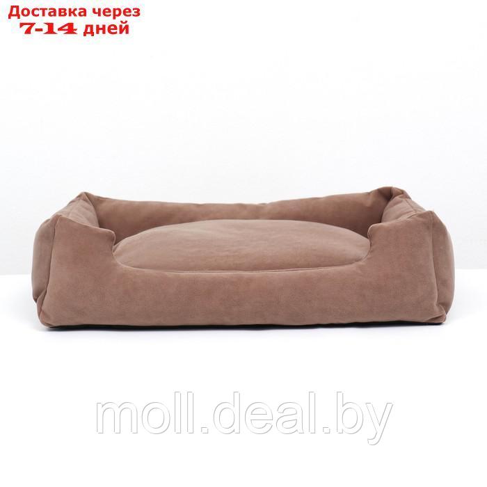 Лежанка-диван с двусторонней подушкой, 53 х 42 х 11 см, коричневая - фото 2 - id-p209823047