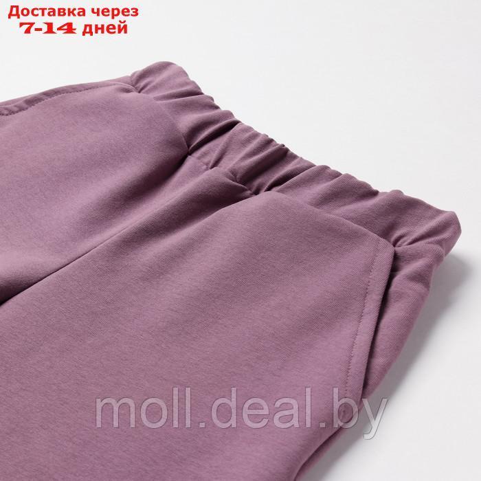 Костюм для девочки (футболка, шорты) MINAKU цвет бежевый/ пыльно-сиреневый, рост 116 см - фото 8 - id-p209760924