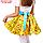 Карнавальный набор"Стиляги7"юбка желтая в мелкий цветной горох,пояс,,повязка,рост134-140, фото 2