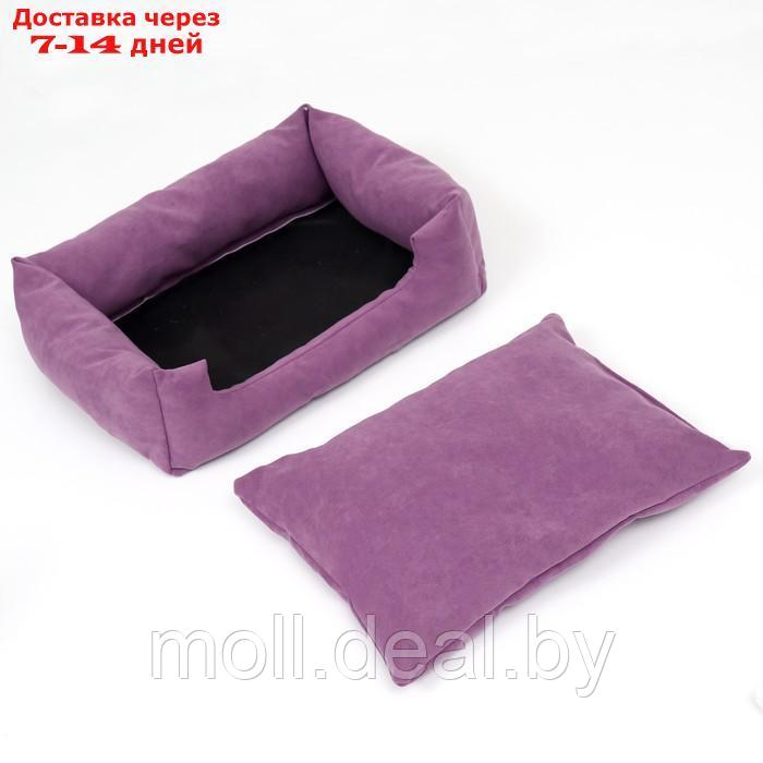 Лежанка-диван с двусторонней подушкой, 45 х 35 х 11 см, фиолетовая - фото 4 - id-p209823060