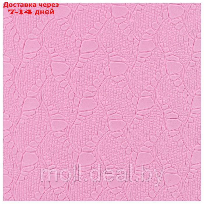 Коврик для фитнеса и йоги Onlytop 183 х 61 х 0,6 см, цвет серо-розовый - фото 2 - id-p209755890