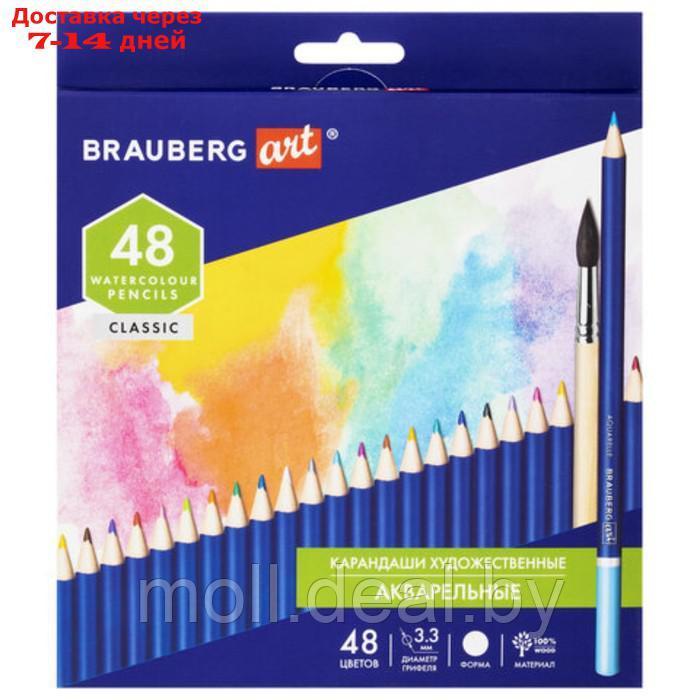 Карандаши акварельные BRAUBERG ART CLASSIC 48 цвета, грифель 3,3 мм - фото 1 - id-p209822072