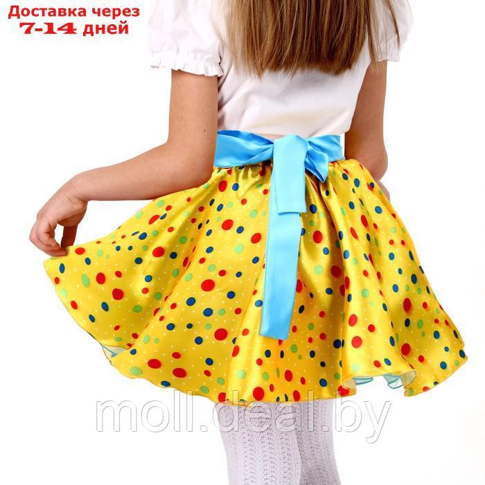 Карнавальный набор"Стиляги7"юбка желтая в мелкий цветной горох,пояс,,повязка,рост110-116 - фото 2 - id-p209818105