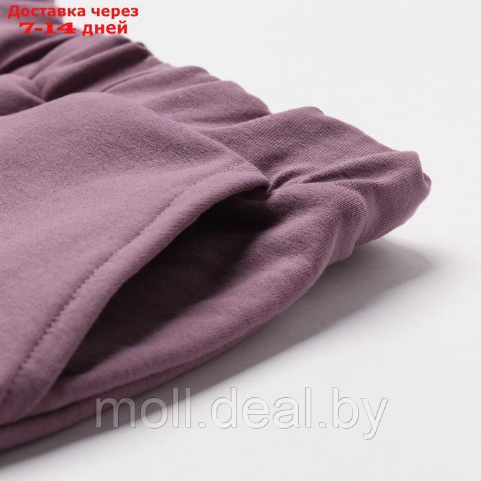 Костюм для девочки (футболка, шорты) MINAKU цвет бежевый/ пыльно-сиреневый, рост 98 см - фото 8 - id-p209760956