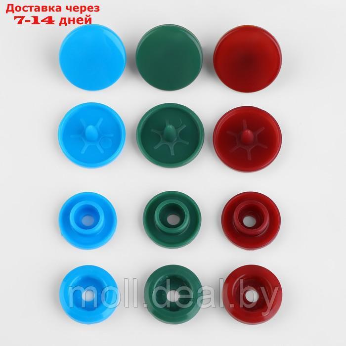 Набор кнопок d12мм 12цветов по 10шт + 60шт белый в боксе Цветок d15.8*2.5см пластик АУ - фото 4 - id-p209815146