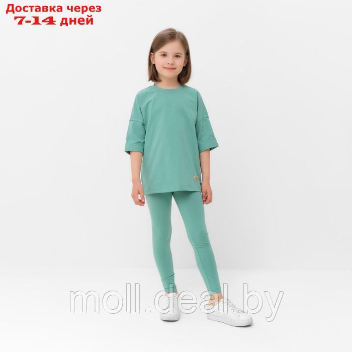 Костюм для девочки (футболка, лосины) MINAKU цвет оливковый, рост 104 см - фото 1 - id-p209821105