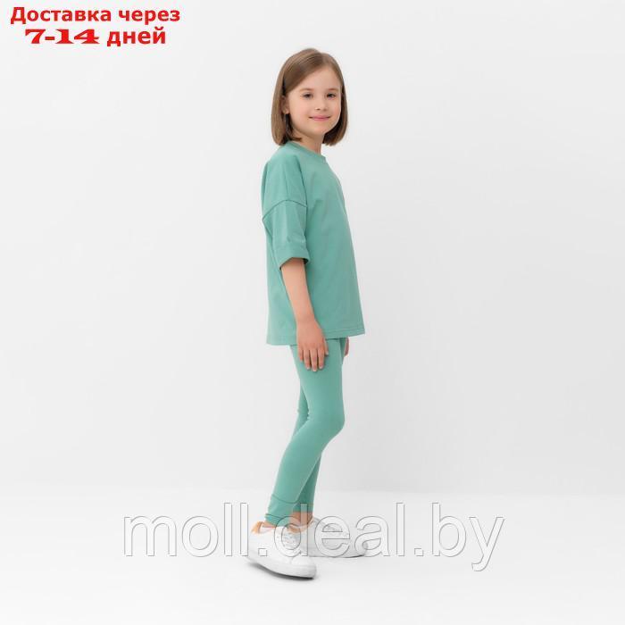 Костюм для девочки (футболка, лосины) MINAKU цвет оливковый, рост 104 см - фото 3 - id-p209821105