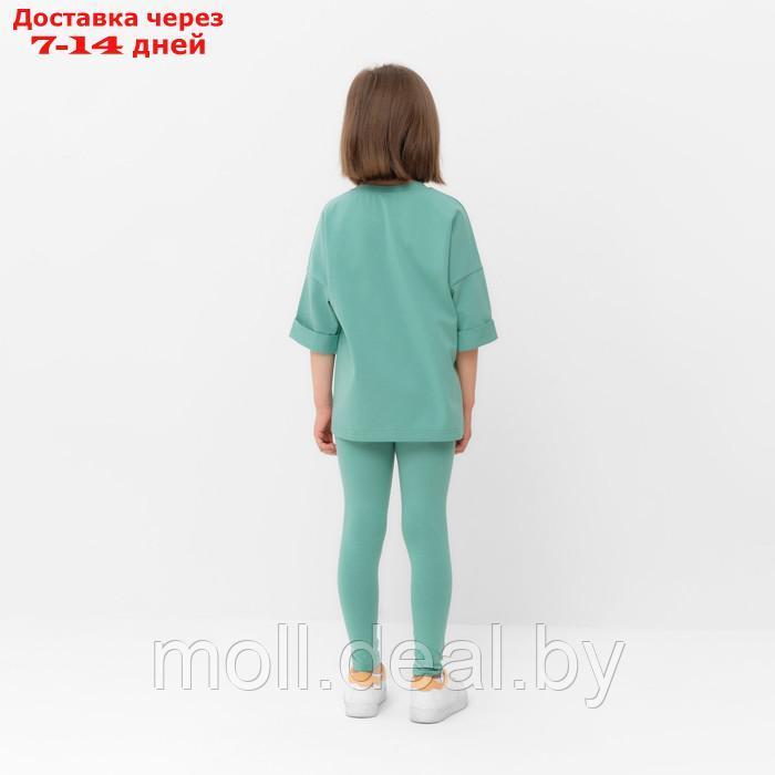 Костюм для девочки (футболка, лосины) MINAKU цвет оливковый, рост 104 см - фото 4 - id-p209821105