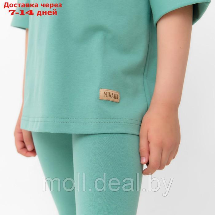 Костюм для девочки (футболка, лосины) MINAKU цвет оливковый, рост 104 см - фото 6 - id-p209821105