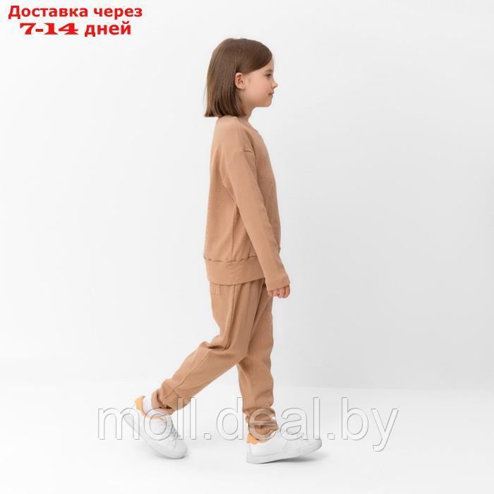 Костюм для девочки (свитшот, брюки) MINAKU цвет бежевый, рост 98 см - фото 2 - id-p209817157