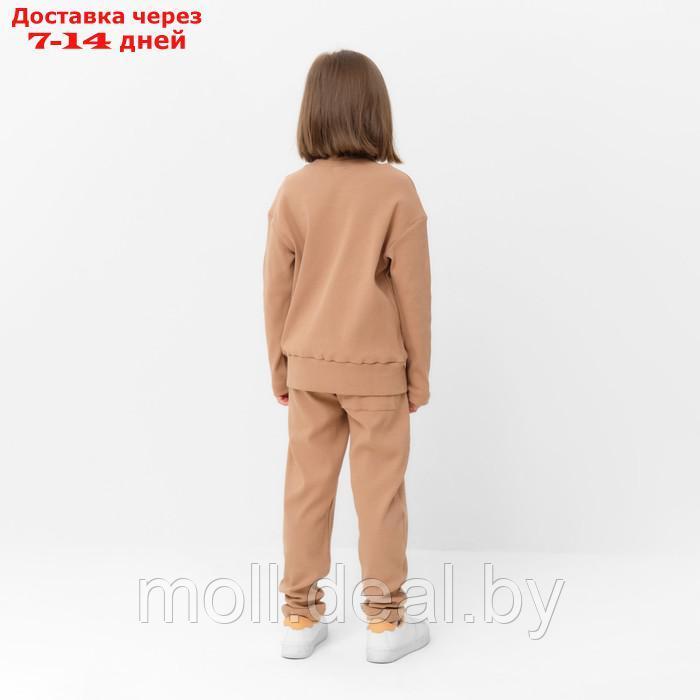 Костюм для девочки (свитшот, брюки) MINAKU цвет бежевый, рост 98 см - фото 3 - id-p209817157