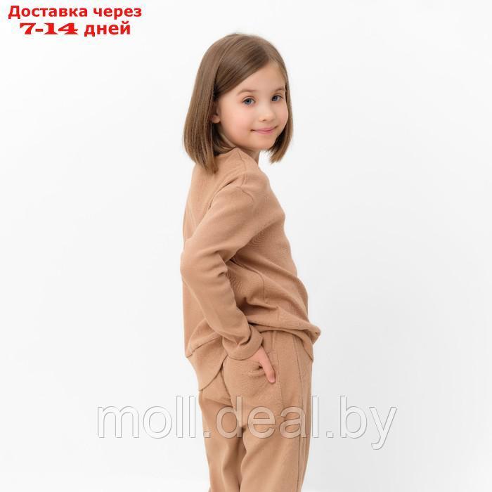 Костюм для девочки (свитшот, брюки) MINAKU цвет бежевый, рост 98 см - фото 4 - id-p209817157