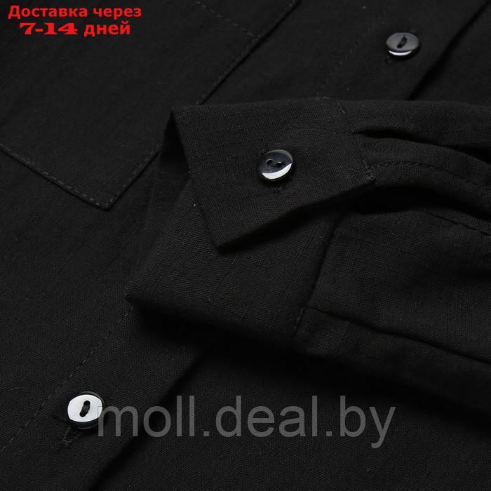 Костюм (рубашка и брюки) детский KAFTAN "Лен", р.32 (110-116см) черный - фото 3 - id-p209824182