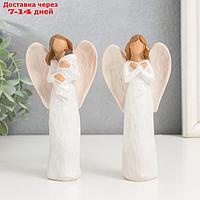 Сувенир полистоун "Ангел/Ангел с младенцем" МИКС 3,5х7,5х15 см