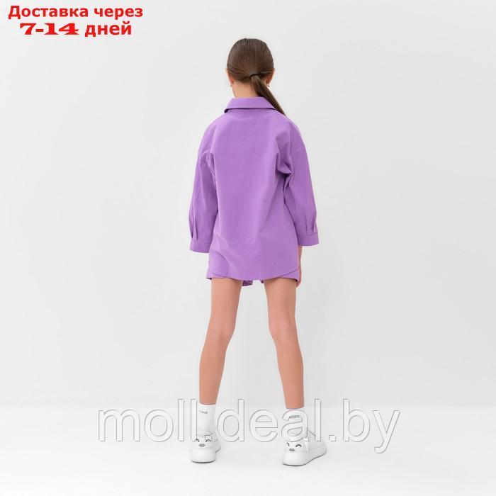 Костюм для девочки (рубашка и шорты) MINAKU, цвет сиреневый, рост 146-152 см - фото 2 - id-p209824192