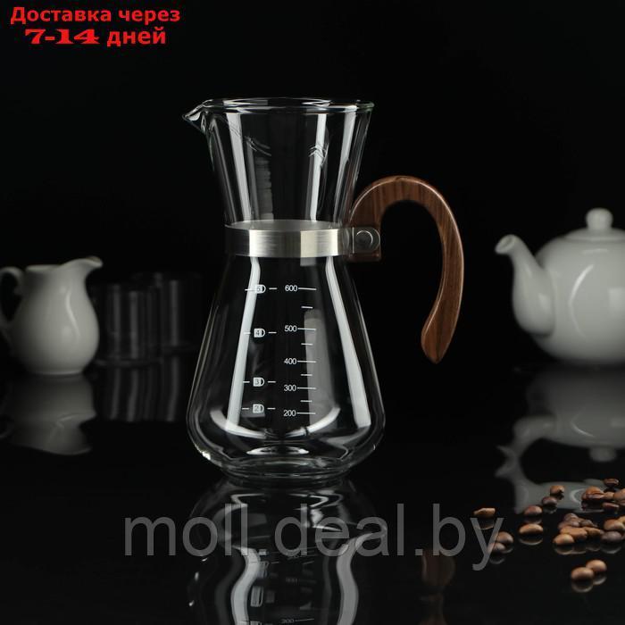 Кувшин для заваривания кофе "Типика" 600 мл, дер ручка - фото 2 - id-p209758008