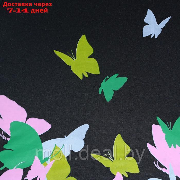 Зонт механический "Яркие бабочки", 8 спиц, d=95, цвет чёрный - фото 3 - id-p209816253