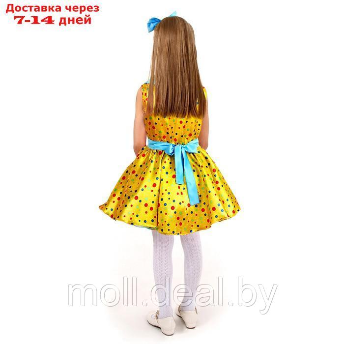 Карнавальный костюм "Стиляги 7", платье жёлтое в мелкий цветной горох, повязка, р. 32, рост 122-128 см - фото 2 - id-p209824214