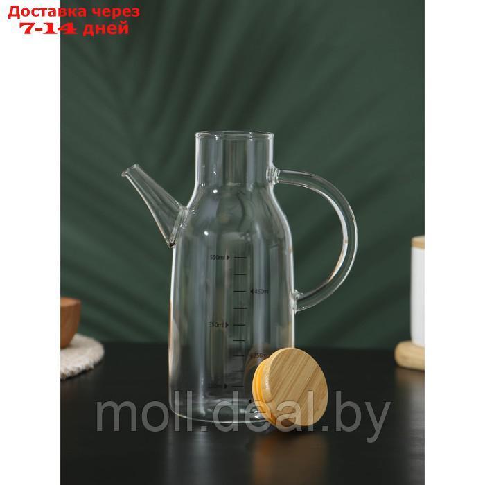 Бутыль стеклянная для соуса и масла с мерной шкалой BellaTenero "Эко", 550 мл, 15×8,5×20 см - фото 3 - id-p209758014