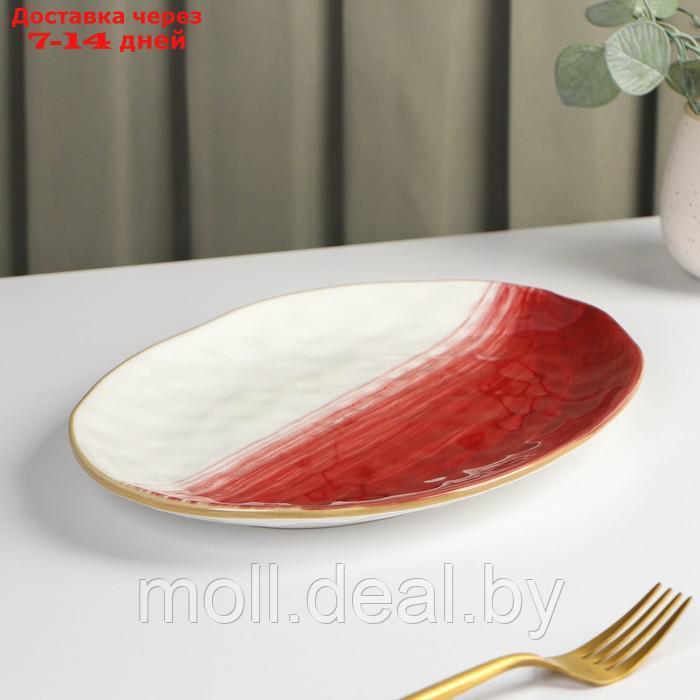 Блюдо керамическое Доляна "Космос", 30,5×21,7 см, цвет красный - фото 2 - id-p209819219