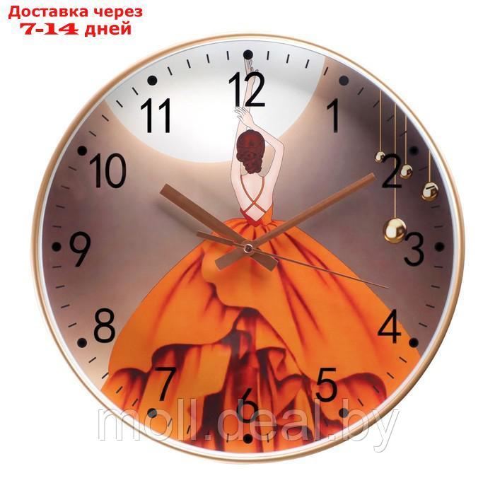 Часы настенные, серия: Интерьер, "Балерина", плавный ход, d-30 см, АА - фото 1 - id-p209821243