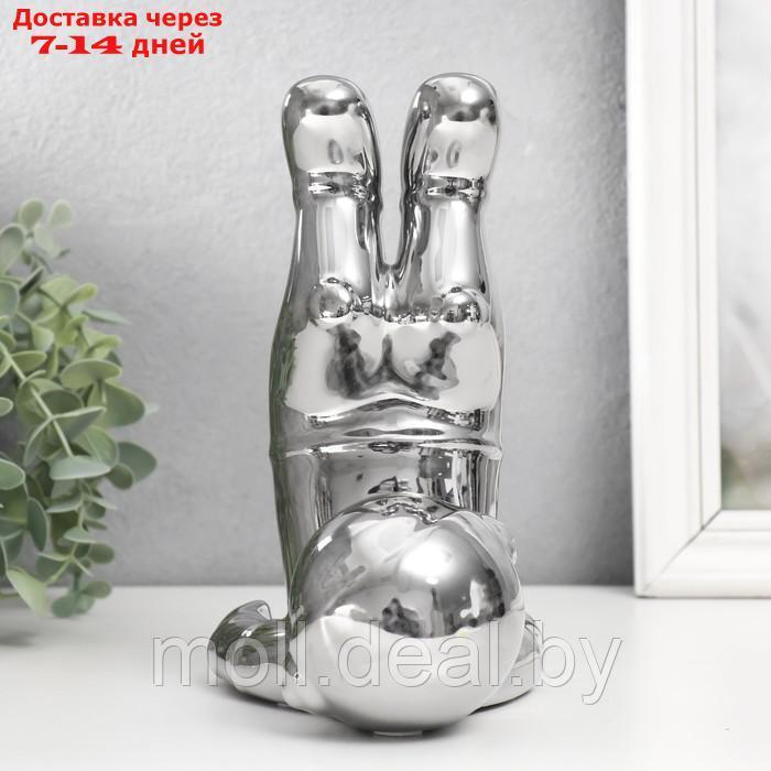 Сувенир керамика подставка под бокал "Космонавт - гравитация" серебро 16х11х19,5 см - фото 3 - id-p209814282