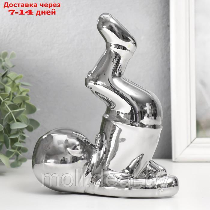 Сувенир керамика подставка под бокал "Космонавт - гравитация" серебро 16х11х19,5 см - фото 4 - id-p209814282