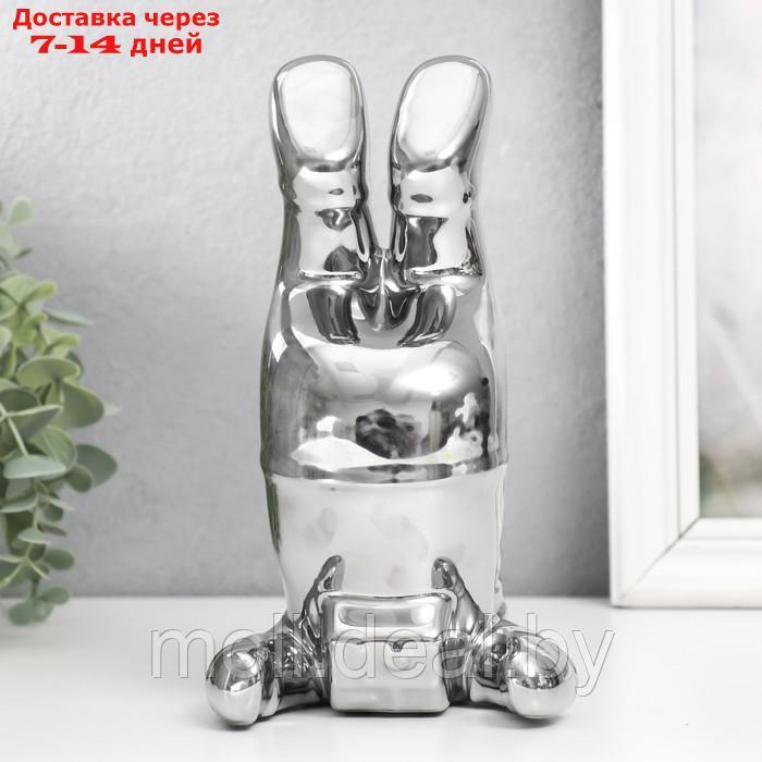 Сувенир керамика подставка под бокал "Космонавт - гравитация" серебро 16х11х19,5 см - фото 5 - id-p209814282