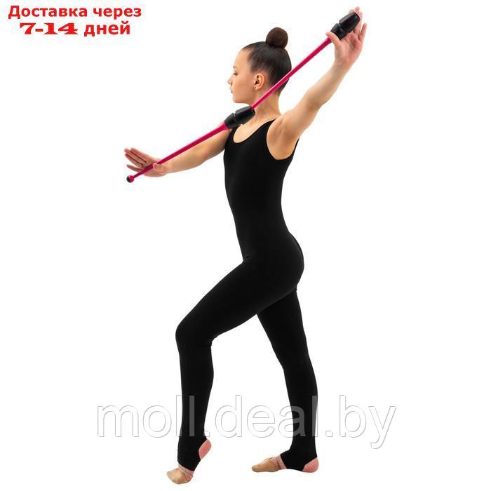Булавы гимнастические вставляющиеся Grace Dance, 46 см, цвет чёрный/розовый - фото 2 - id-p209813309