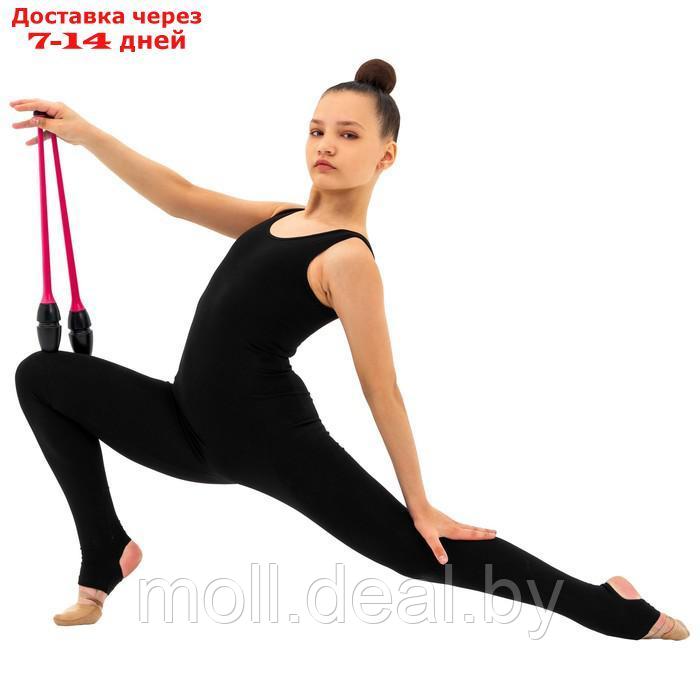 Булавы гимнастические вставляющиеся Grace Dance, 46 см, цвет чёрный/розовый - фото 4 - id-p209813309