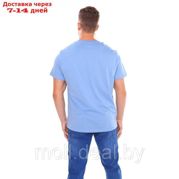 Футболка мужская, цвет голубой, размер 56 - фото 4 - id-p209816341