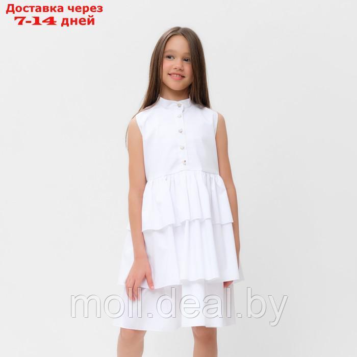 Платье для девочки MINAKU: Cotton collection цвет белый, р-р 134 - фото 1 - id-p209823289