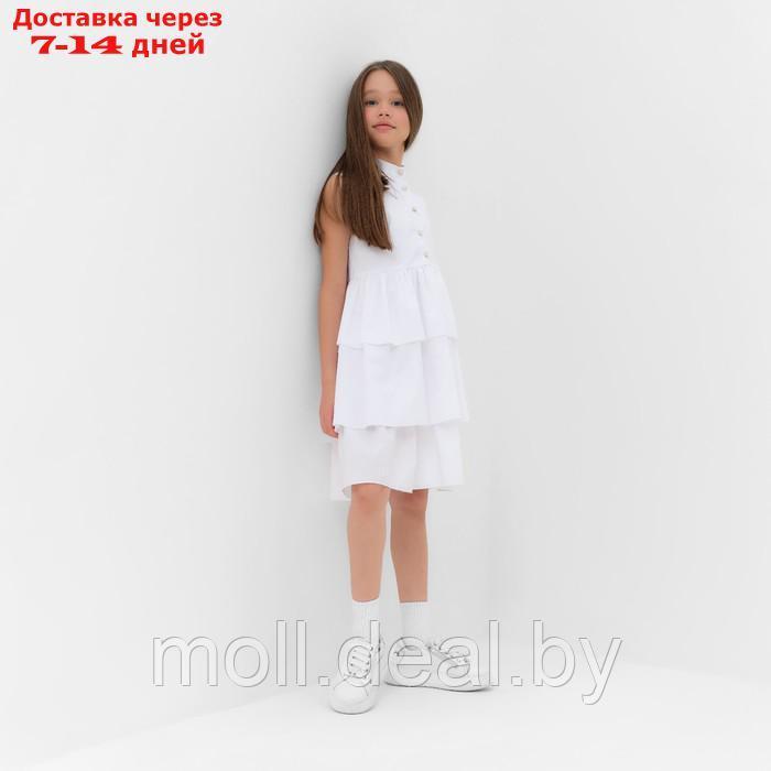 Платье для девочки MINAKU: Cotton collection цвет белый, р-р 134 - фото 5 - id-p209823289
