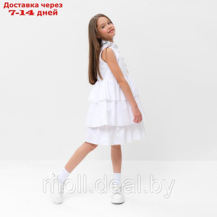 Платье для девочки MINAKU: Cotton collection цвет белый, р-р 116 - фото 3 - id-p209823300